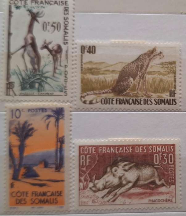 French Somalia Mixed Lot of 4 Unused Hinged stamps