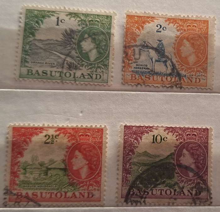 Basutoland 1961 Definitives 4 Used Hinged stamps