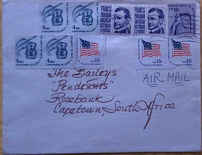 USA Envelope with Mix Postage Stamps