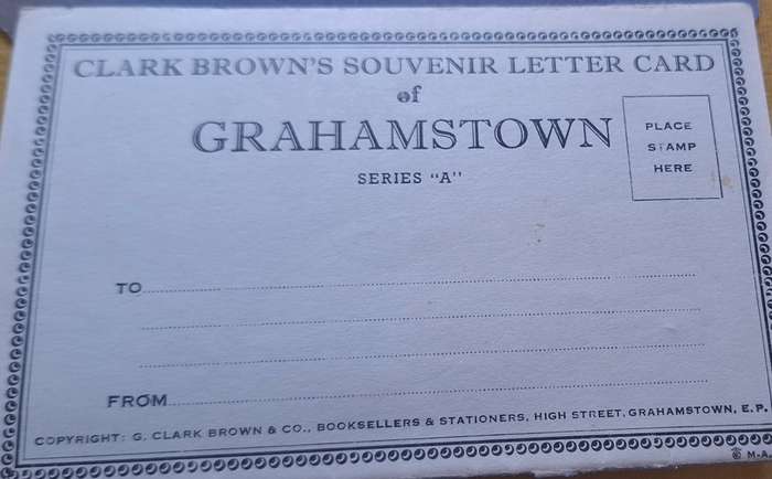 Clark Brown's Souvenir Letter Card of Grahamstown with 6 Photos