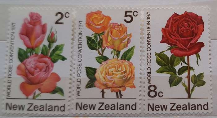 New Zealand 1971 Rose Convention Set of 3 Unused stamps