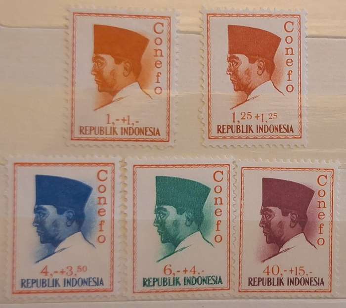 Indonesia 1965 President Sukarno Definitives 5 Mint stamps