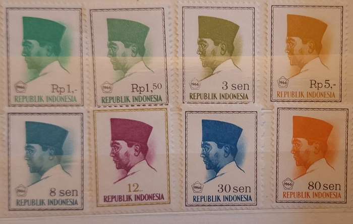 Indonesia 1966 Definitives President Sukarno 8 Unused stamps