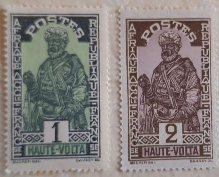 Upper Volta 1928 Definitives Hausa Chief 2 Unused Hinged stamps
