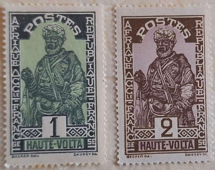 Upper Volta 1928 Definitives Hausa Chief 2 Unused Hinged stamps