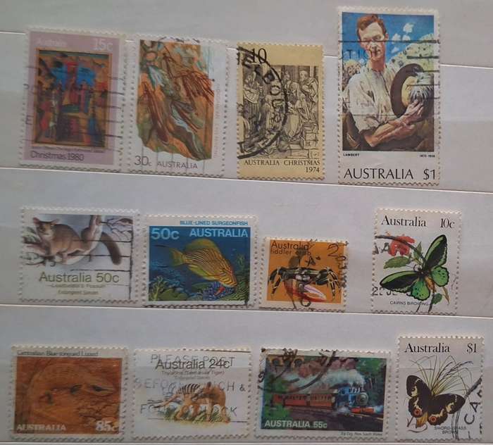 Australia Mixed Lot of 12 Used stamps