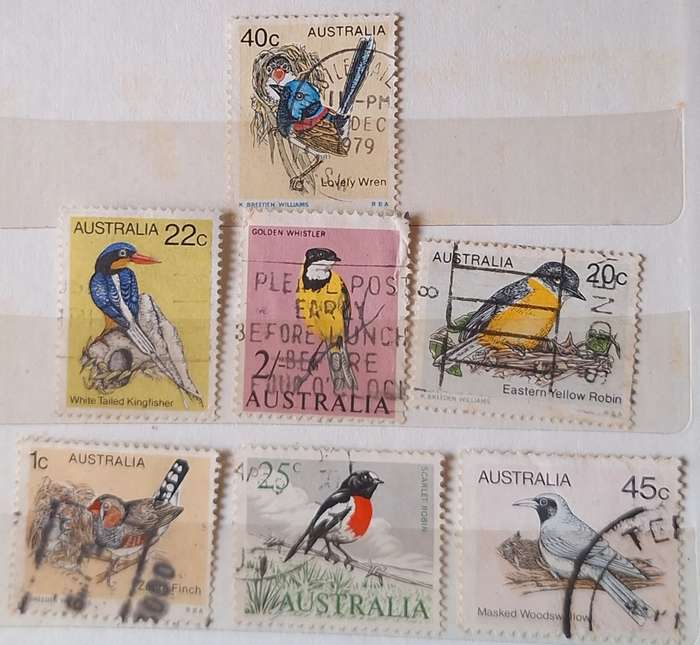Australia Theme: Birds Mixed Lot of 7 Used stamps