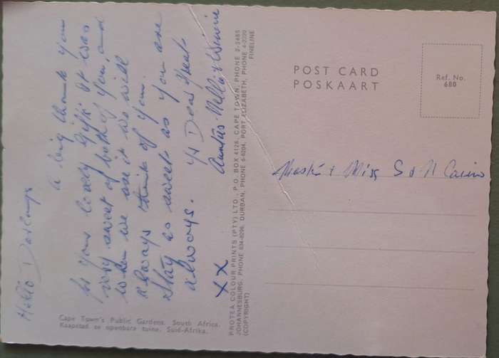 1970's Post Card of Cape Town's Public Gardens