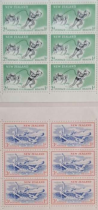 New Zealand 1957 Health Issue Set of 2 Unused Hinged Miniature Sheets