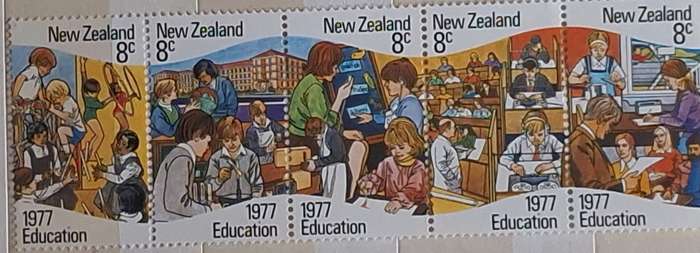New Zealand 1977 Education Joined Strip of 5 Mint stamps