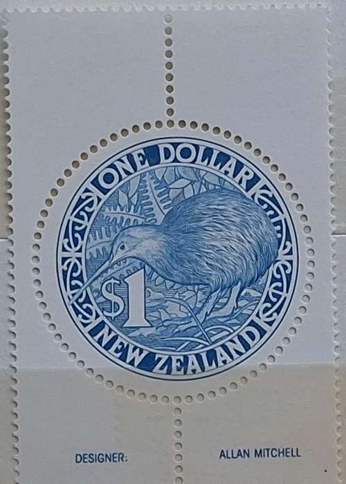 New Zealand 1993 Round Kiwi 1 Mint stamp