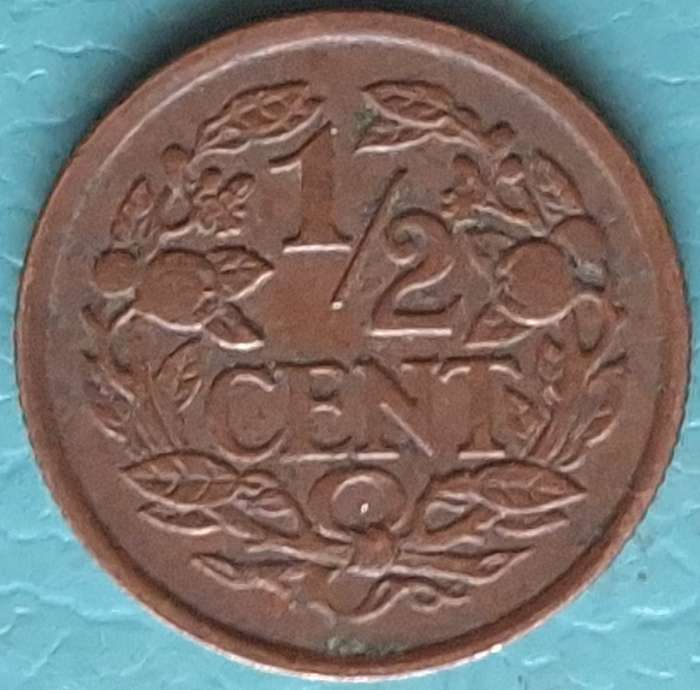 Nederlansd 1934 ½ Cent - Wilhelmina Bronze