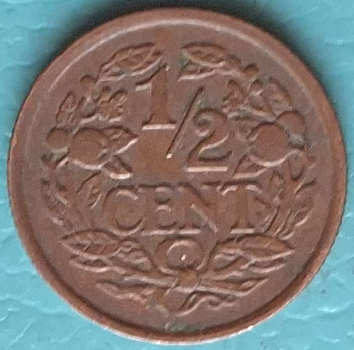 Nederlansd 1934 ½ Cent - Wilhelmina Bronze
