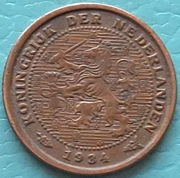 Nederlansd 1934 ½ Cent - Wilhelmina Bronze