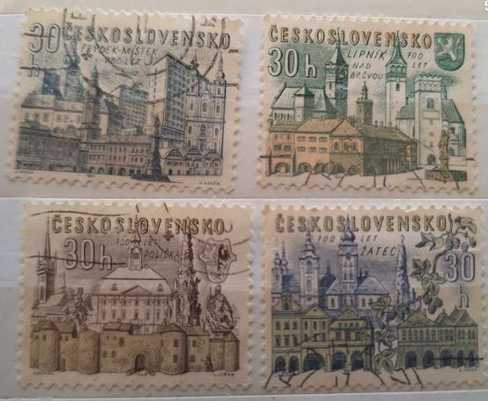 Czechoslovakia 1965 Anniversaries of Czech Cities 4 Used Hinged stamps