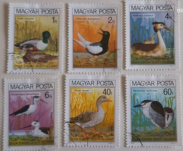 Hungary 1980 Marine Birds Set of 6 Cancelled Hinged stamps