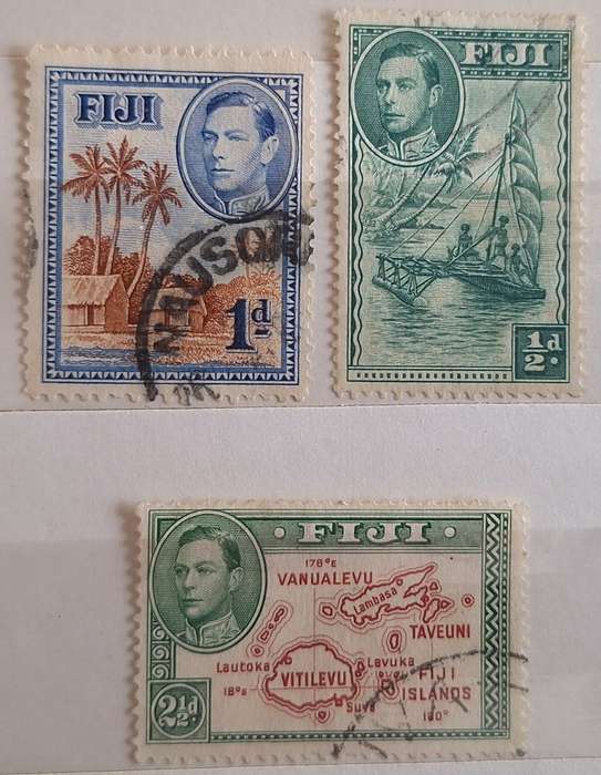 Fiji 1938 George VI 3 Used stamps