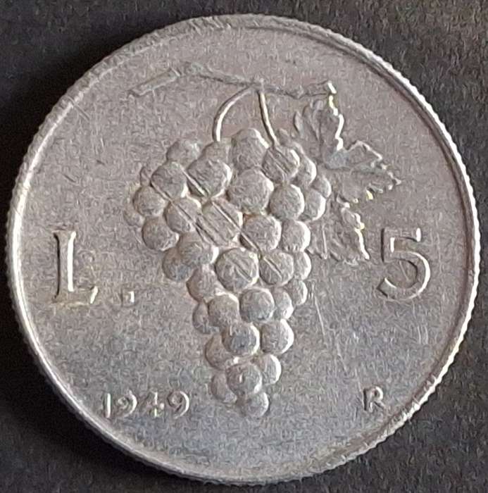 Italy 1949R 5 Lire Aluminium