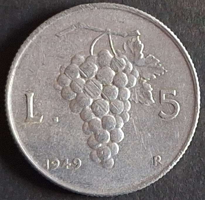 Italy 1949R 5 Lire Aluminium
