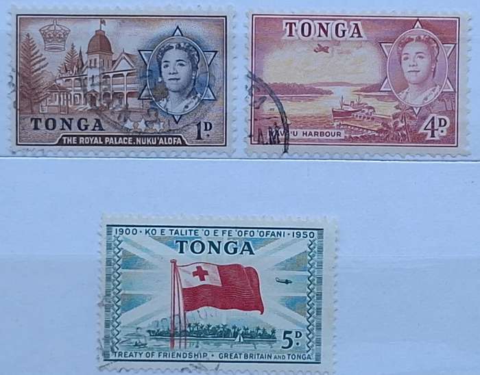Tonga Mixed Lot of 3 Used Hinged stamps