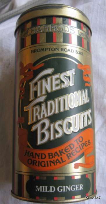 HARRODS : EMPTY BISCUIT TIN (MILD GINGER)