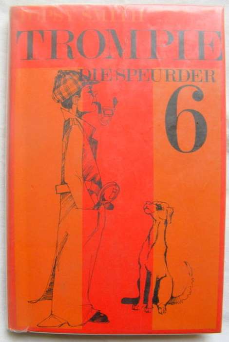 Trompie die Speurder Trompie -reeks no 6 1970 deur Topsy Smith.  kleefband merke in die boek