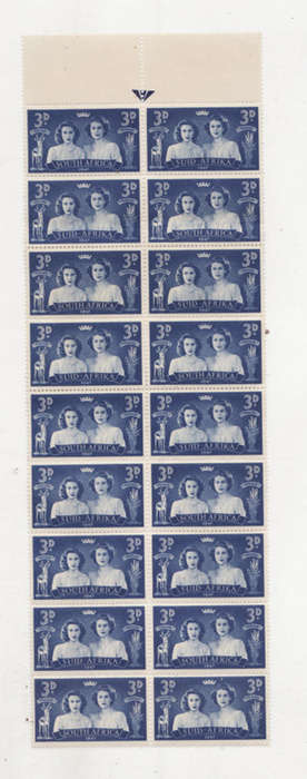 Union of  South Africa - 1947 - 3d - Strip of 9 Pairs (Mint)
