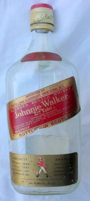 JOHNNIE WALKER : RED LABEL : SCOTCH WHISKY : EMPTY BOTTLE - 1.75L