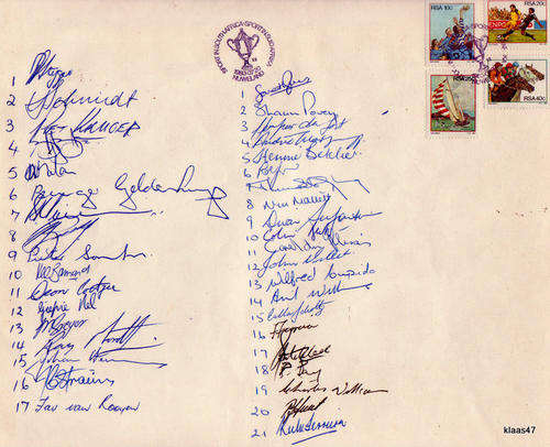 WESTERN PROVINCE CENTENARY - 1883-1983 - COMMEMORATIVE COVER  SIGNED BY WP (17) and REST OF SA (21)