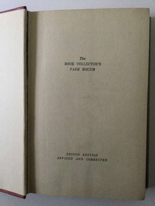 The Book Collector`s Vade Mecum, Andrew Block, second edition