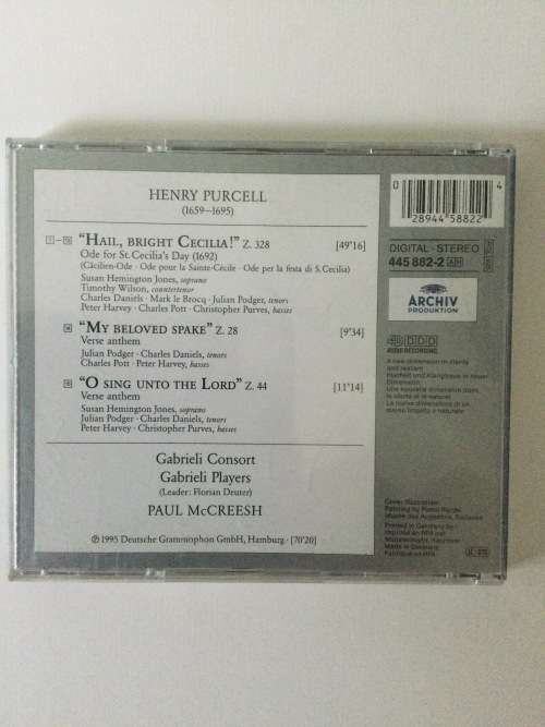 Hail, Bright Cecilia, Henry Purcell