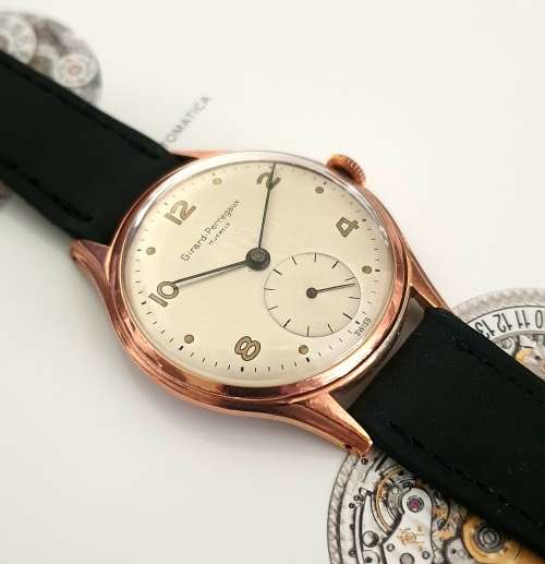 Vintage Swiss 1950's Girard Perregaux 36mm Mens Wristwatch | Serviced |Rose Gold Plated