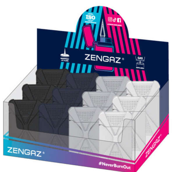 12 Pack ZL16 Zengaz X Jet Flame Lighter - X Jet Design