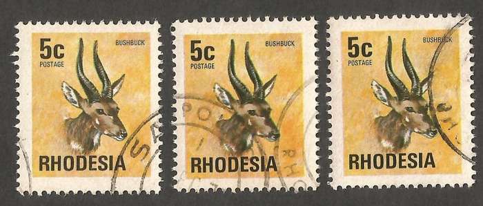 Rhodesia 5c - Used- Cancel- Variety- Blurry Image