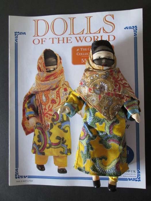 Dolls of The World- No 55- Porcelain Doll- Yemen- Yemeni Costume + Collector`s Guide