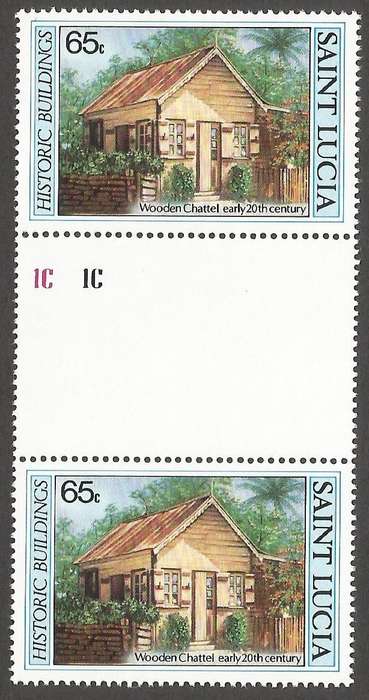 St. Lucia 1984 Historic Buildings MNH Gutter pairs