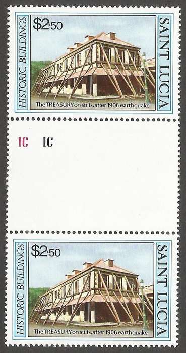 St. Lucia 1984 Historic Buildings MNH Gutter pairs