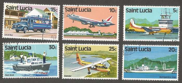 St. Lucia 1980 - Transport- Used- Cancel- Postmark