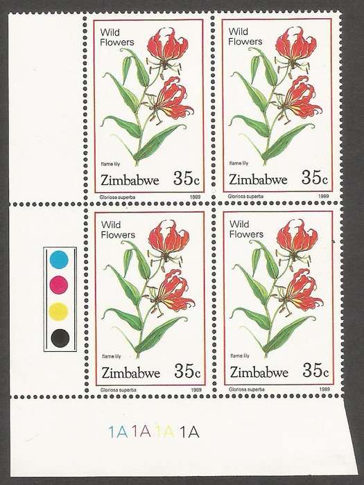 Zimbabwe 1989 Wild Flowers Control Blocks