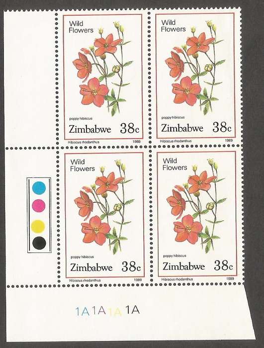 Zimbabwe 1989 Wild Flowers Control Blocks