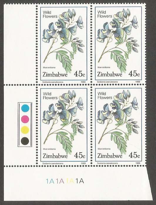 Zimbabwe 1989 Wild Flowers Control Blocks