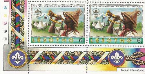 Lesotho SG474 1982 Boy Scouts Gutter pairs