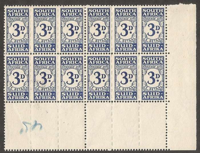 Union of South Africa SACC32 Marginal block of 4