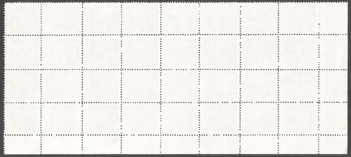 Zimbabwe Incomplete Perforation Revenue Stamps. Large block of 32, 10c Value