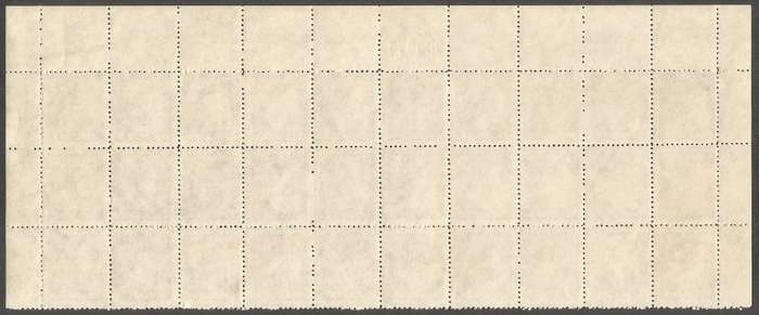 Zimbabwe Incomplete Perforation Revenue Stamps. 3c Value. Large block with Sheet number
