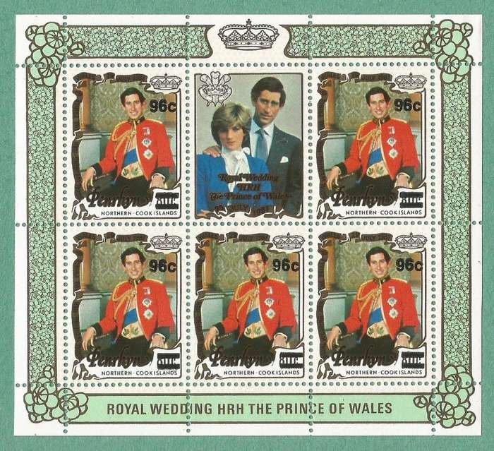 Penrhyn Islands 1983 Overprints - Royal Wedding- MNH- Sheets- Thematic