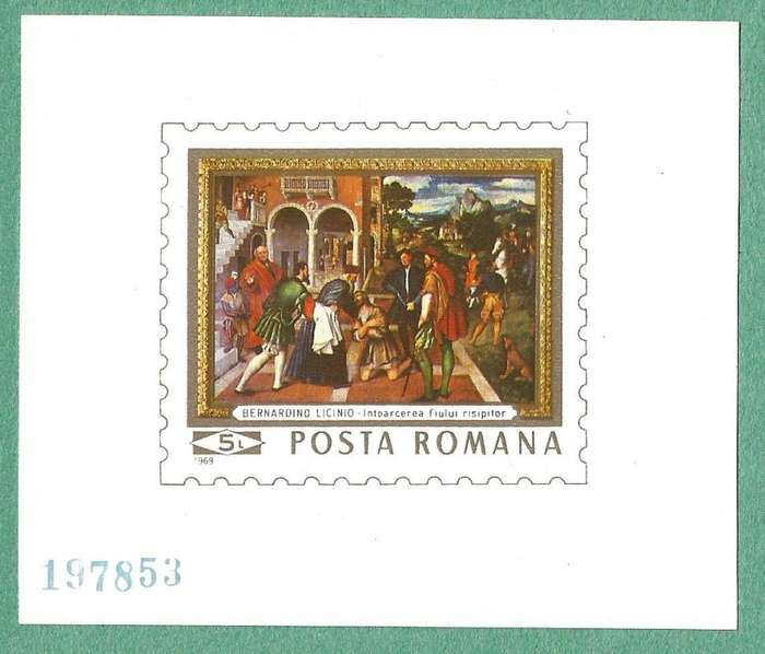 Romania- 1969- Painting by Bernardino Licinio - MNH- Imperforated M/S- Thematic-Art-Painting