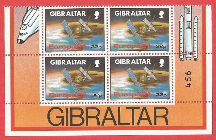 Gibraltar 1991 EUROPA Stamps - European Aerospace Blocks of 4 - MNH- Thematic