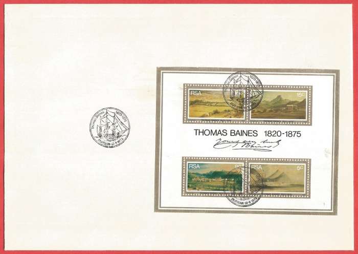 RSA- 1975- Thomas Baines- FDC/ Commemorative/ Private-M/S- Cancel- Durban