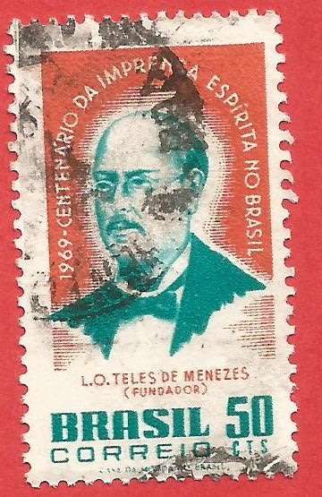 Brazil 1969 The 100th Anniversary of the Spiritualist Press - Used- Cancel- Postmark- Post mark